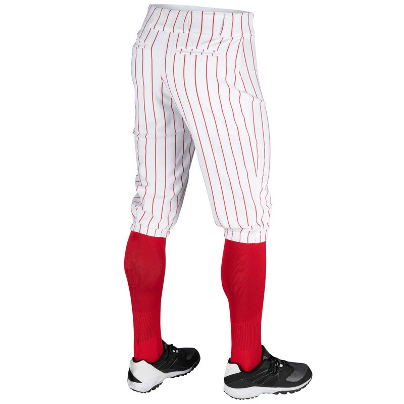 CHAMPRO mens Classic Youth Triple Crown Pinstripe Polyester Baseball Knicker, White, Scarlet, X-Large US - Image 2